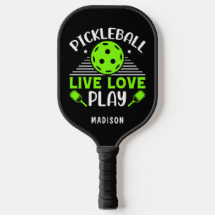 Pickleball Live Love Play Typography Name Paddle