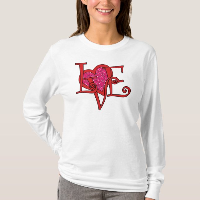 Pickleball Love, Heart Full of Pickleballs T-Shirt (Front)