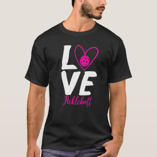 Pickleball Love Heart Womens T-Shirt