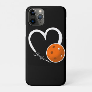 Pickleball Love Personalised White and Orange Ball Case-Mate iPhone Case