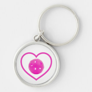 Pickleball love pink pickle ball sport pink key ring