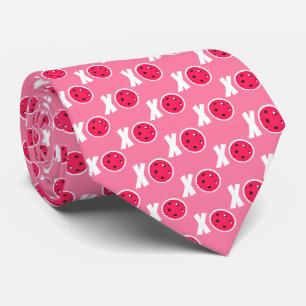 Pickleball Love Pink Valentine XOXO Pickleballs Tie