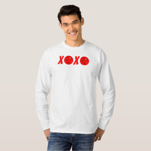 Pickleball Love Valentine XOXO Red Pickleballs T-Shirt