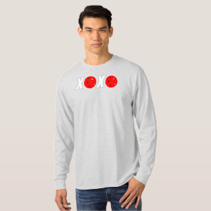 Pickleball Love Valentine XOXO Red Pickleballs T-Shirt