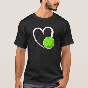 Pickleball Love White Heart Bright Gree Pickleball T-Shirt