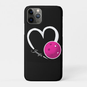 Pickleball Love White Heart Magenta Pickleball Case-Mate iPhone Case
