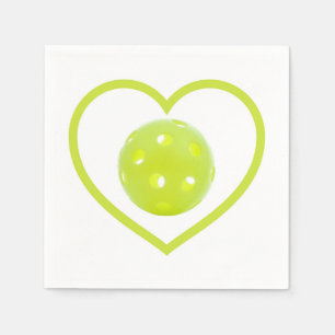 pickleball love yellow pickle ball napkin