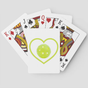 pickleball love yellow pickle ball playing cards