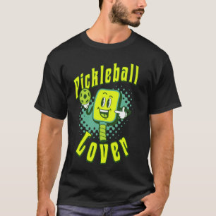 Pickleball Lover Fun Sports Court Ball Paddle Mens T-Shirt