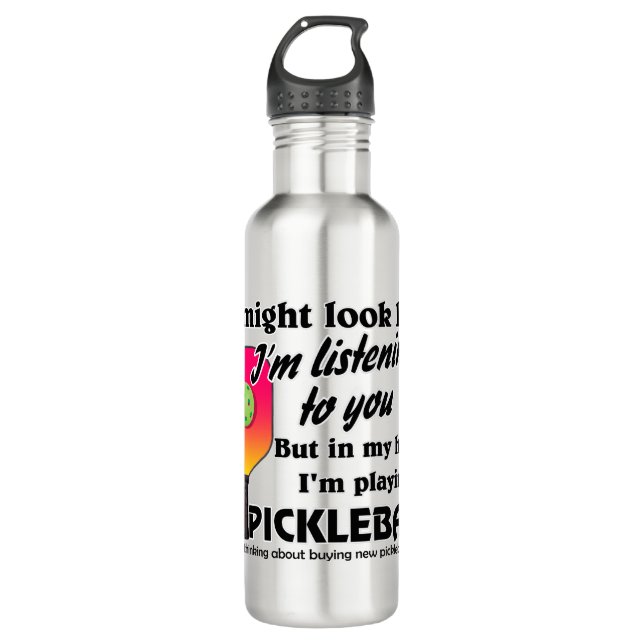 Pickleball Lover In My Head I'm Playing Pickleball 710 Ml Water Bottle (Front)