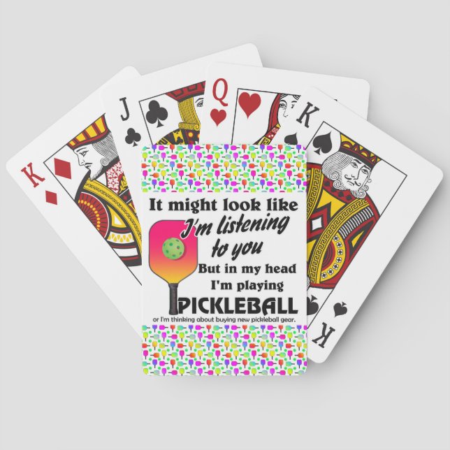 Pickleball Lover In My Head I'm Playing Pickleball Cards (Back)