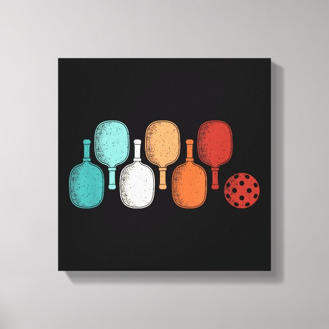 Pickleball Lover Retro Paddle Sport Vintage Canvas Print (Front)