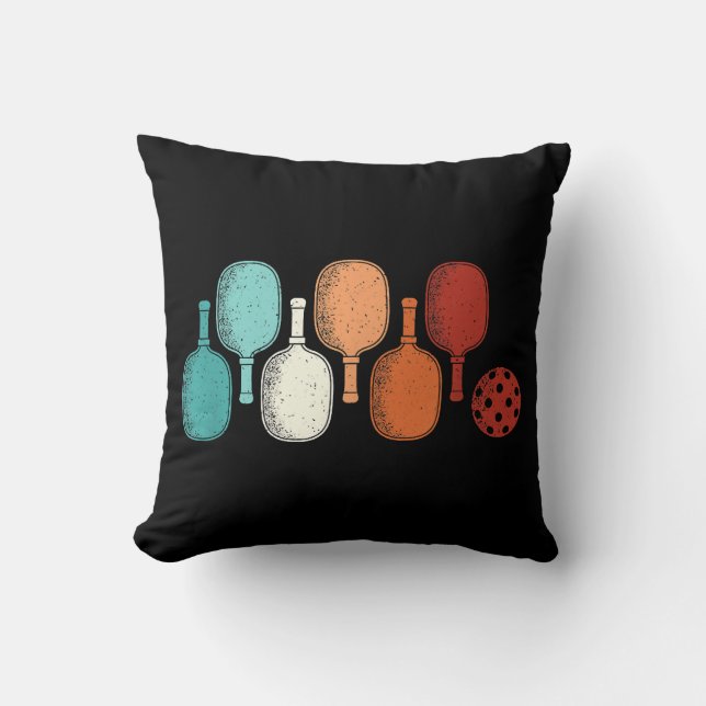 Pickleball Lover Retro Paddle Sport Vintage Cushion (Front)