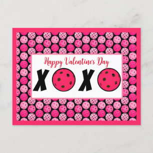 Pickleball Lover Valentine XOXO Pickleballs Postcard