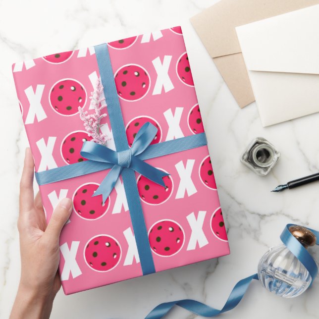 Pickleball Lover Valentine XOXO Pickleballs Wrapping Paper (Gifting)