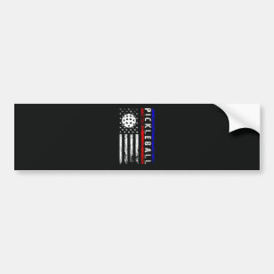 Pickleball Lovers 4th of July American Flag Bumper Sticker