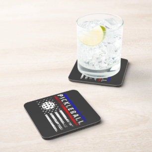 Pickleball Lovers 4th of July American Flag Coaster