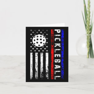 Pickleball Lovers 4th Of July American Flag Pickle Card