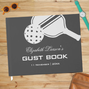 Pickleball Lovers Bridal Shower Black & White Guest Book