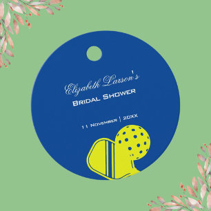 Pickleball Lovers Bridal Shower Neon Blue Favour Tags