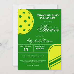 Pickleball Lovers Bridal Shower Neon Theme Invitation