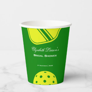 Pickleball Lovers Bridal Shower Neon Theme Paper Cups