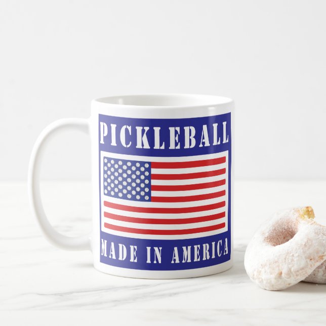 PICKLEBALL - MADE IN AMERICA COFFEE MUG (With Donut)