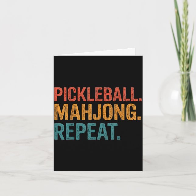 Pickleball mahjong repeat funny  card (Front)