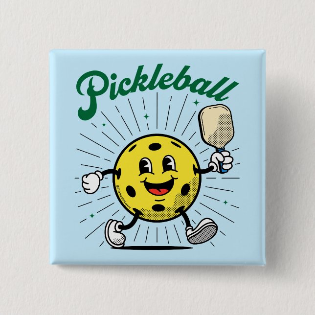 PICKLEBALL MASCOT by PickleballPlayerz 15 Cm Square Badge (Front)