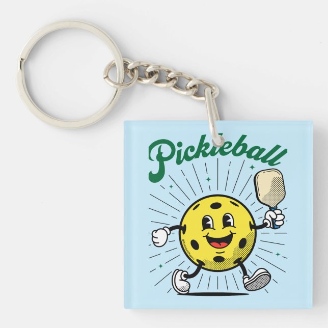 PICKLEBALL MASCOT by PickleballPlayerz Key Ring (Front)
