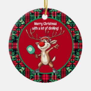 Pickleball🎄 Merry Christmas, custom text Ceramic Tree Decoration