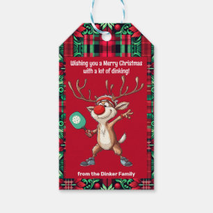 Pickleball🎄 Merry Christmas, custom text Gift Tags