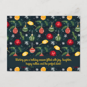 Pickleball🎄 Merry Christmas, custom text Holiday Postcard
