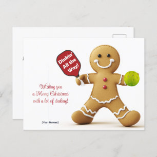Pickleball🎄 Merry Christmas, custom text Postcard