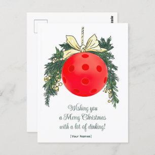  Pickleball🎄 Merry Christmas, custom text Postcard