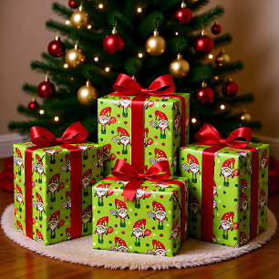 Pickleball Merry Christmas Green Wrapping Paper