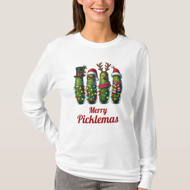 Pickleball Merry Picklemas T-Shirt (Front)