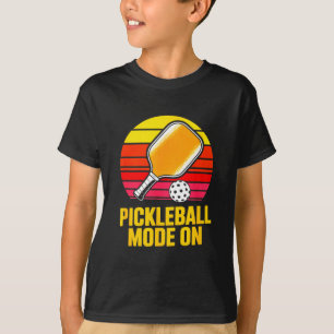 Pickleball mode on retro sunset pickleball paddle T-Shirt