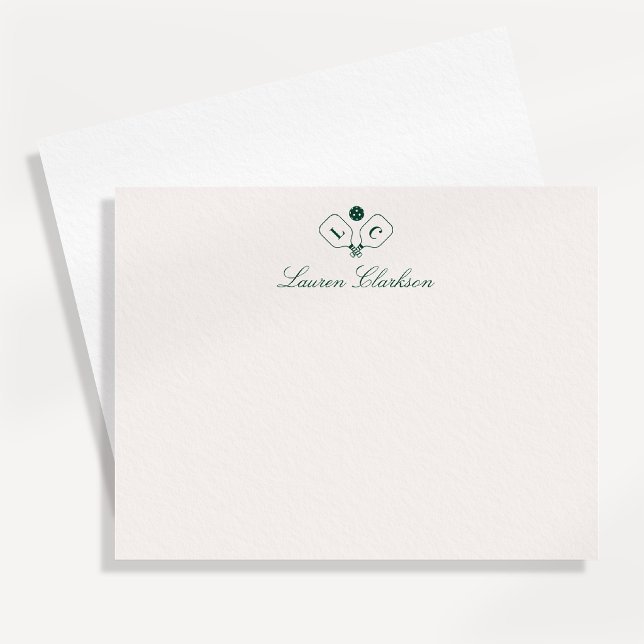 Pickleball Monogram Note Card (Creator Uploaded)