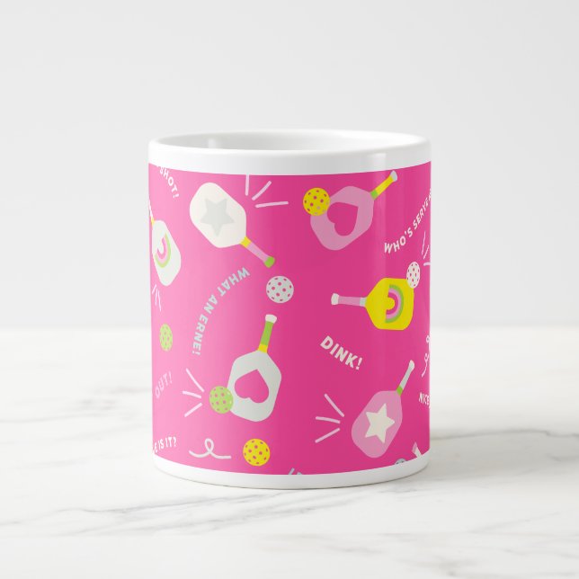 Pickleball Mug Player Gift for Her Pink Mug (Front)