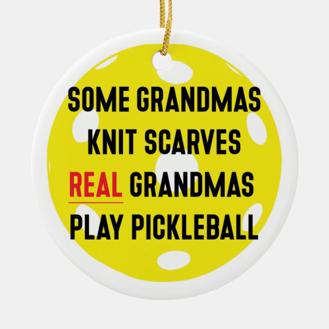 Pickleball ornament for Grandma (Front)