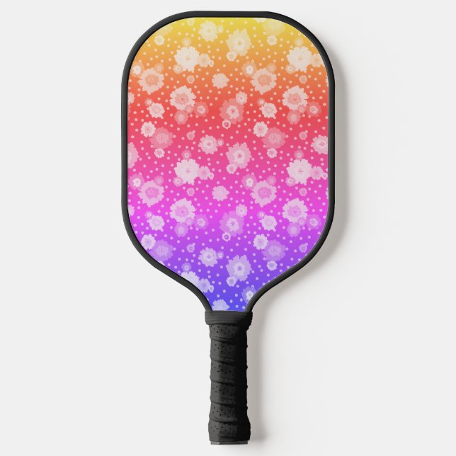 Pickleball Outdoor Colourful Flower Floral  Paddle (Front)