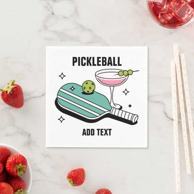 Pickleball Paddle and Cocktail Napkin (Insitu)