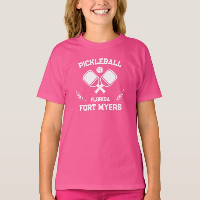 Pickleball Paddle Ball Fort Myers Florida Custom  T-Shirt (Front)