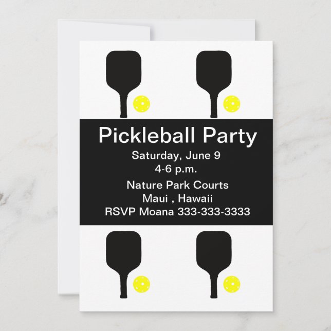 Pickleball paddle & ball invitation (Front)