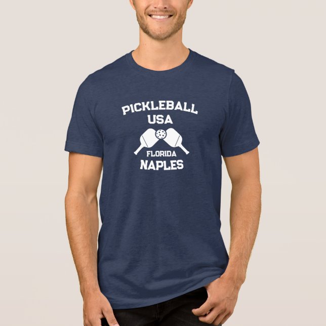 Pickleball Paddle Ball Naples Florida USA Custom  Tri-Blend Shirt (Front)