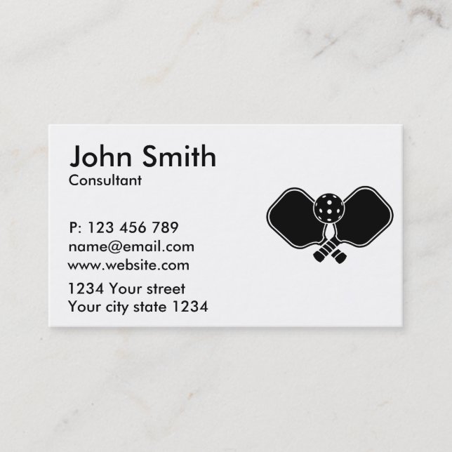 Pickleball paddle business card (Front)