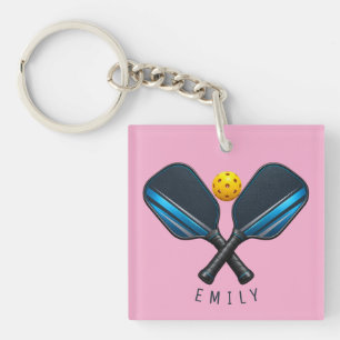 Pickleball Paddle Custom Name Pickleball Player Key Ring
