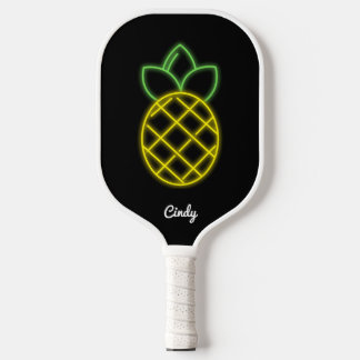 Pickleball Paddle Custom Pineapple Neon Black