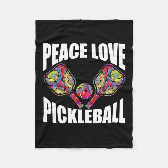 Pickleball Paddle Design Fleece Blanket (Front)